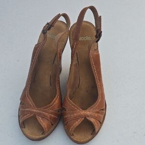 Nicole Brown Sandals with Braided Detail
